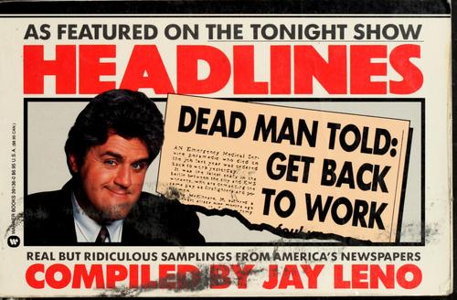 Jay Leno: Headlines (Paperback, 1989, Warner Books)