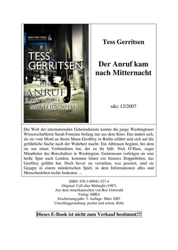 Tess Gerritsen: Der Anruf kam nach Mitternacht (German language, 2007, Cora-Verl.)