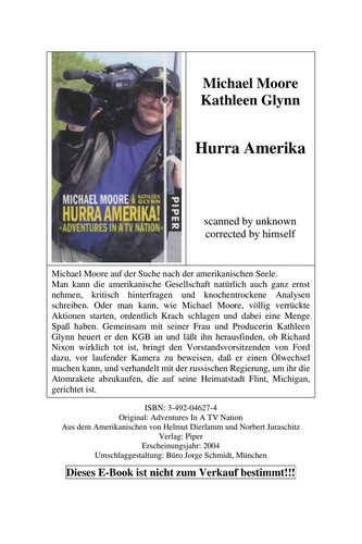 Michael Moore: Hurra Amerika! = (German language, 2004, Piper)