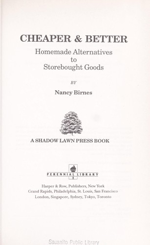 Nancy Birnes: Cheaper and Better (Paperback, 1988, Harpercollins)