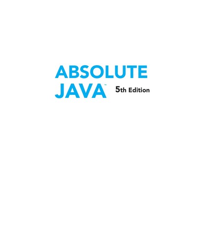 Walter J. Savitch: Absolute Java (2013, Pearson Education)