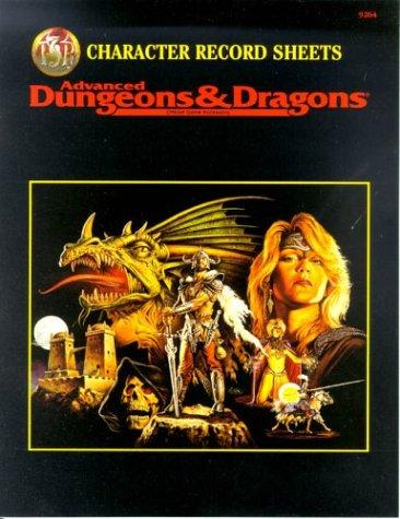 Inc. TSR: CHARACTER RECORD SHEETS (Advanced Dungeons and Dragons 2nd Edition Accessory) (Paperback, 1989, Wizards of the Coast)