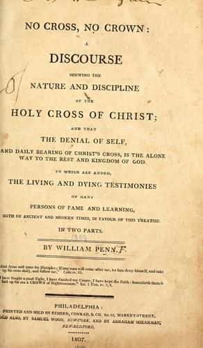 William Penn: No cross, no crown (1807, Kimber, Conrad)