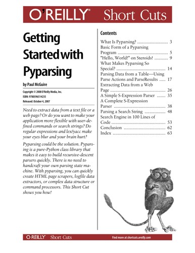 Paul McGuire: Getting Started with Pyparsing (EBook, 2007, O'Reilly Media, Inc.)