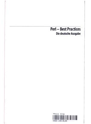 Damian Conway: Perl - best practices : die deutsche Ausgabe (German language)