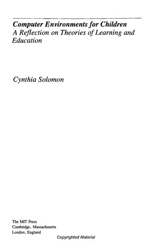 Cynthia Solomon: Computer environments for children (1986, MIT Press)
