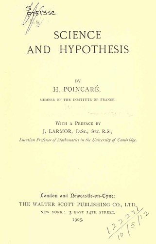 Henri Poincaré: Science and hypothesis (1952, Dover)