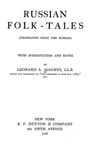 A. N. Afanasʹev: Russian folk-tales (1916, E.P. Dutton & Company)