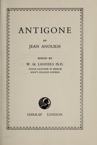 Jean Anouilh: Antigone (1973, Harrap)