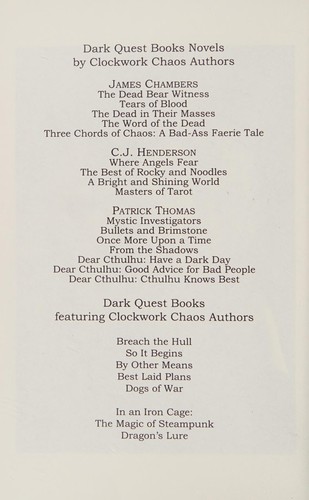 Danielle Ackley-McPhail, Neal Levin: Clockwork chaos (2013, Sparkito Press, imprint of Dark Quest Books)