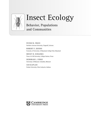 Peter W. Price: Insect Ecology (2011, Cambridge University Press)