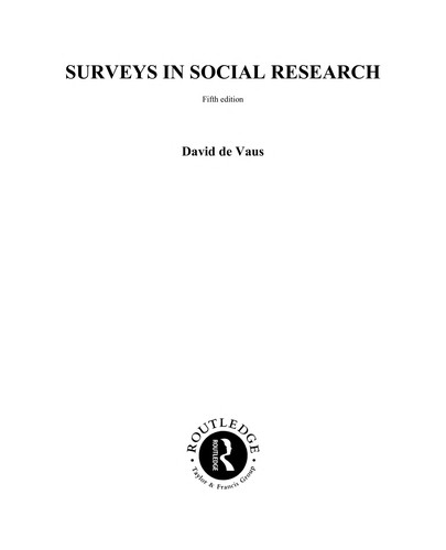 D. A. De Vaus: Surveys in social research (1996, UCL Press, Allen & Unwin)