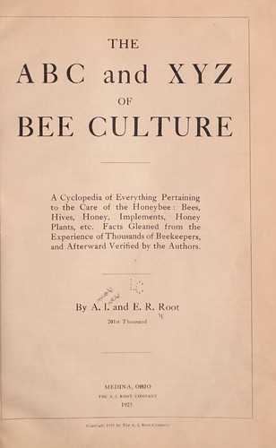 A. I. Root: The ABC and XYZ of bee culture (1923, The A. I. Root company)