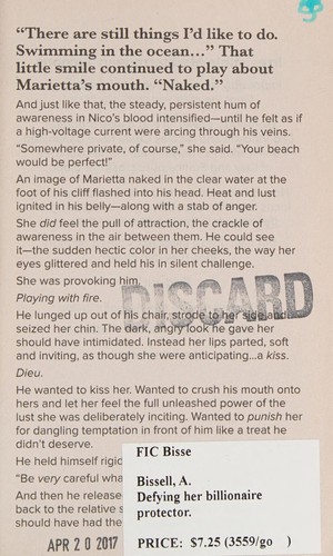 Angela Bissell: Defying Her Billionaire Protector (2016, Harlequin Enterprises, Limited)