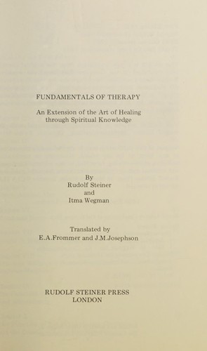 Rudolf Steiner: Fundamentals of Therapy (Paperback, Rudolf Steiner Press, Steiner Press, Rudolf)