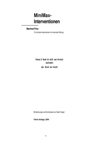 Manfred Prior: MiniMax-Interventionen (German language, 2009, Carl-Auer-Systeme-Verl.)