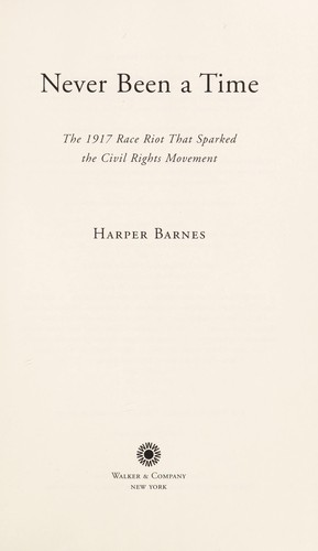 Harper Barnes: Never Been a Time (Hardcover, 2008, Walker & Company)