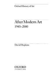David Hopkins: After Modern Art 1945-2000 (Oxford History of Art) (2002, Oxford University Press, USA)