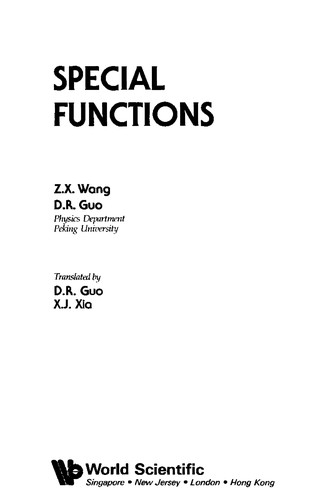 Z. X. Wang: Special functions (1989, World Scientific)