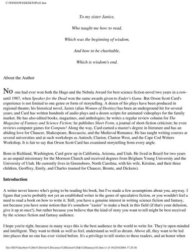 Orson Scott Card: How to write science fiction and fantasy (1990, Writer's Digest Books)