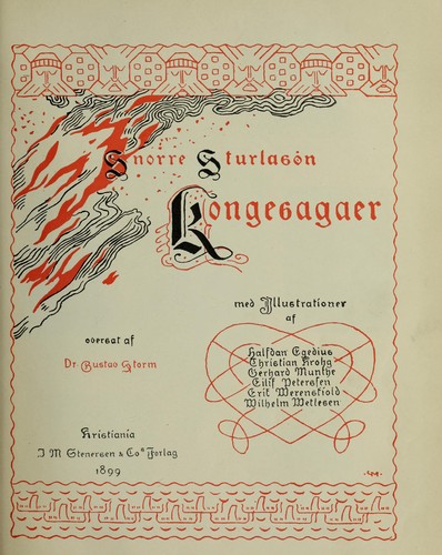 Snorri Sturluson: Snorre Sturlasøn (Danish language, 1899, J.M. Stenersen & Co.)
