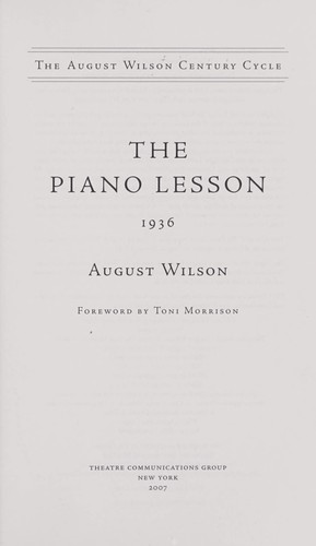 August Wilson: The piano lesson (Hardcover, 2008, Theatre Communications Group)