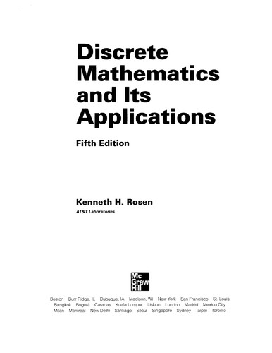 Kenneth H. Rosen: Discrete mathematics and its applications (1999, McGraw-Hill)