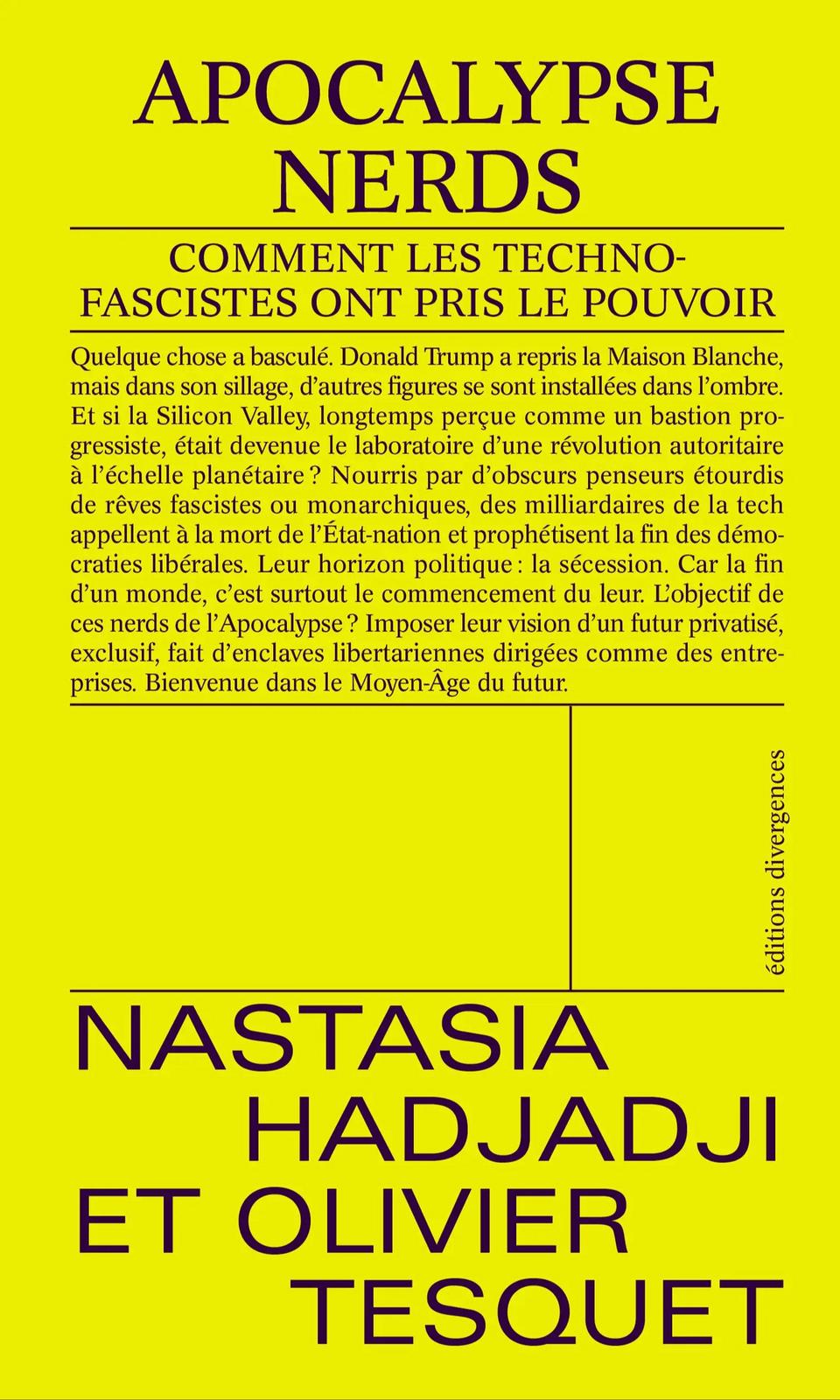 Olivier Tesquet, Nastasia Hadjadji: Apocalypse Nerds (French language, 2025)
