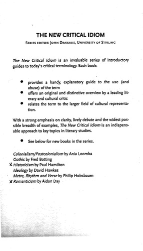 Ania Loomba: Colonialism/postcolonialism (2005, Routledge)