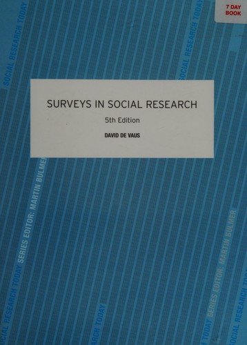 D. A. De Vaus, David De Vaus: Surveys in social research (2002, Routledge)