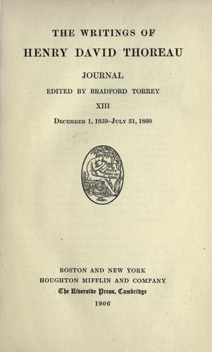 Henry David Thoreau: The writings of Henry David Thoreau. (1906, Houghton Mifflin)