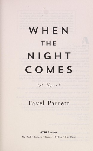 Favel Parrett: When the night comes (2015, Atria Books, Sceptre)