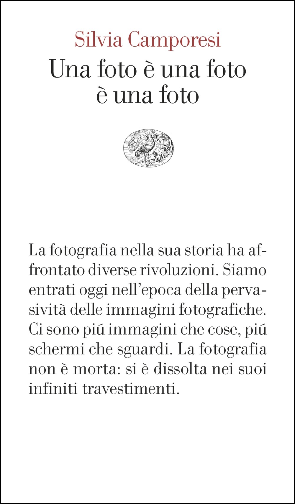 Silvia Camporesi: Una foto è una foto è una foto (Italian language, Giulio Einaudi Editore)