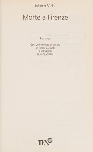 Marco Vichi: Morte a Firenze (Italian language, 2011, TEA)