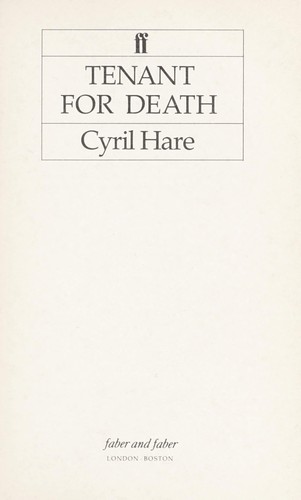 Cyril Hare: Tenant for Death (Paperback, 1987, Faber & Faber)