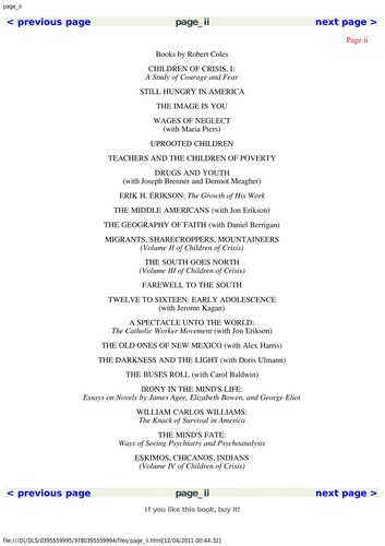 Robert Coles: The Spiritual Life of Children (1990, Houghton Mifflin Co.)