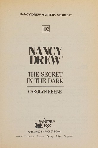 Carolyn Keene: SECRET IN THE DARK (NANCY DREW 102): SECRET IN THE DARK (Nancy Drew Mystery Stories, No. 102) (Paperback, Aladdin)