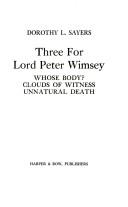 Dorothy L. Sayers: Three for Lord Peter Wimsey (1992, Wings Books, Distributed by Outlet Book Co.)