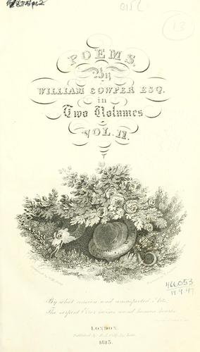 William Cowper: Poems. (1813, S.A. Oddy)