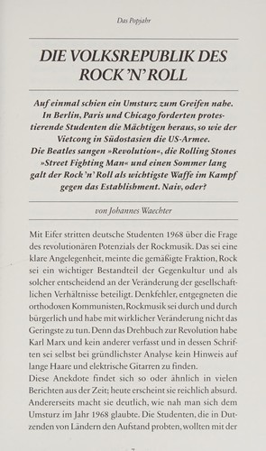 Philipp Oehmke, Johannes Waechter: 1968 (German language, 2005, Süddeutsche Zeitung)