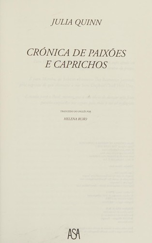 Julia Quinn: Crónica de paixões e caprichos (Portuguese language, 2016, ASA)