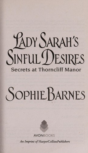 Sophie Barnes: Lady Sarah's sinful desires (2015)