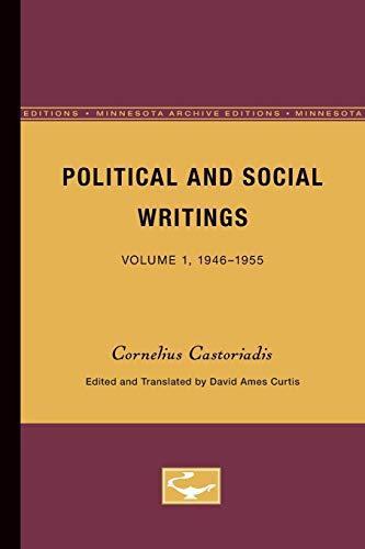 Cornelius Castoriadis: Cornelius Castoriadis, political and social writings (1988)