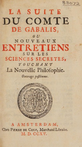 Villars abbé de: Le comte de Gabalis, ou entretiens sur les sciences secretes. Renouvellé et augmenté d'une lettre sur ce sujet (French language, 1715, P. de Coup)