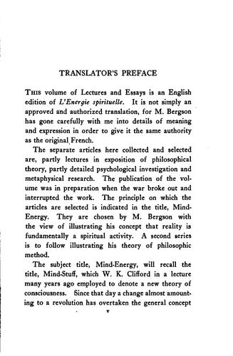 Henri Bergson: Mind-energy (1920, H. Holt)