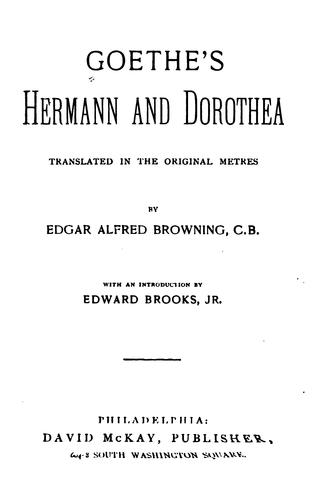 Johann Wolfgang von Goethe: Goethe's Hermann and Dorothea (1898, D. McKay)