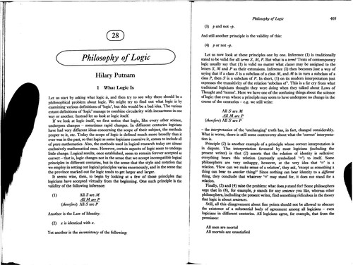 Hilary Putnam: Philosophy of logic (1972, Harper)