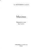 François duc de La Rochefoucauld: Maximes (French language, 1998, Impr. nationale éditions)