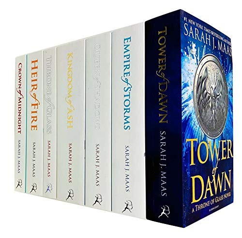 Sarah J. Maas: Throne Of Glass Series Collection 7 Books Set By Sarah J Maas - Heir of Fire, The Thorne Of Glass, Empire Of Storms, Tower Of Dawn, Crown Of Midnight, Queen Of Shadows, Kingdom of Ash (Paperback, Bloomsbury Books)