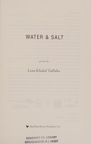 Lena Khalaf Tuffaha: Water & salt (2017, Red Hen Press)